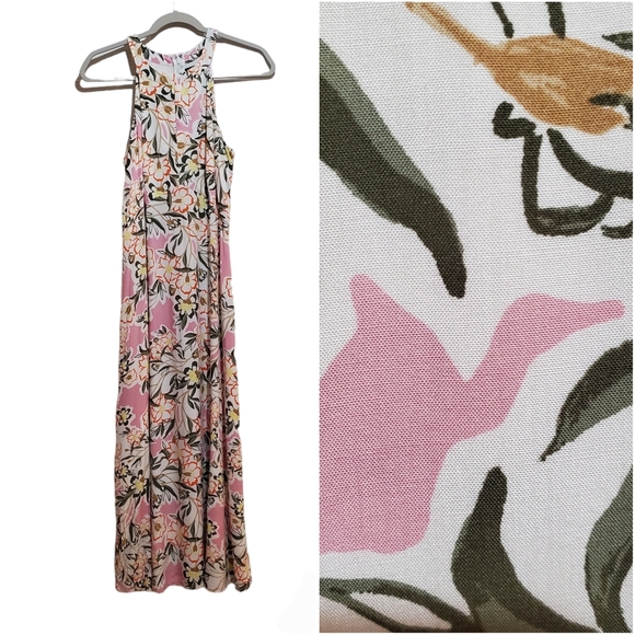 Ann Taylor Factor Floral Maxi Halter Dress - Picture 1 of 9